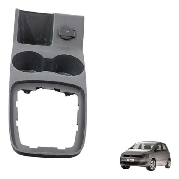 Console Central Porta Copos Volkswagen Fox 2010 A 2014 Preto Preto