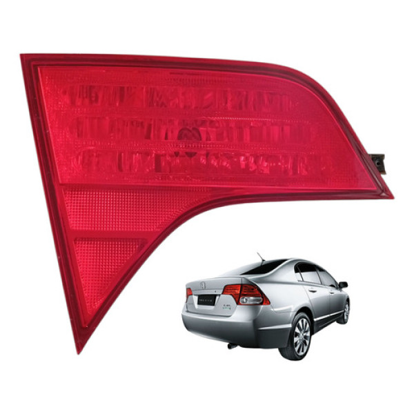 Lanterna Esquerda Tampa Traseira Honda Civic 2007 A 2011 Esquerdo/motorista Vermelho