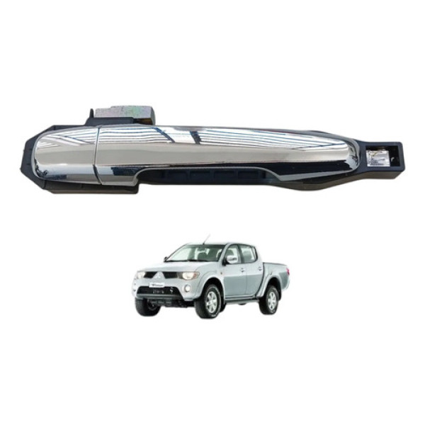 Maçaneta Externa Dianteira Direita L200 Triton 2008 A 2016 Prateado Dianteira