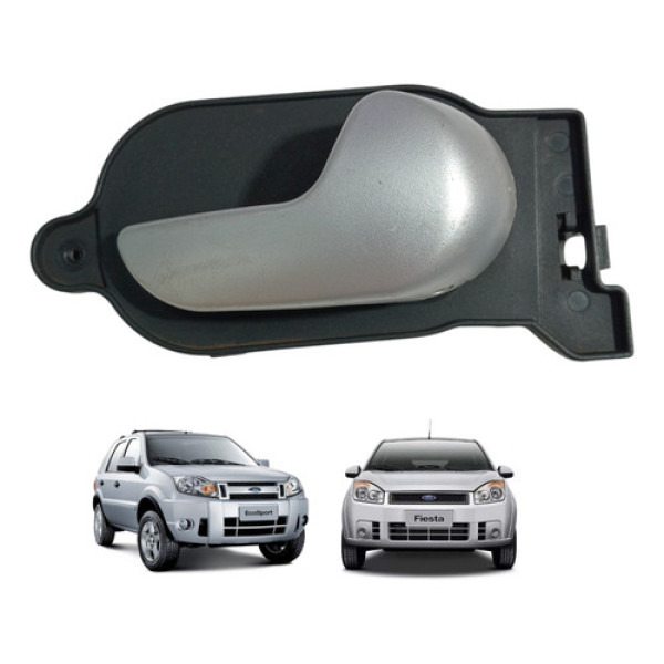 Maçaneta Interna Da Porta Ford Fiesta 2003 Até 2014  Prateado Dianteira/traseira