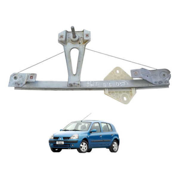 Máquina Vidro Manual Traseiro Esquerdo Renault Clio 2002/12