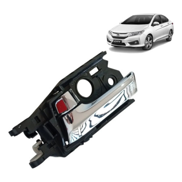 Maçaneta Interna Honda City 2009 A 2014 Lado Esquerdo Prateado Dianteira/traseira