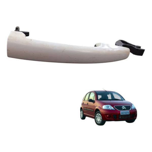 Maçaneta Externa Dianteira Citroen C3 2010 A 2020 Original Branco Dianteira