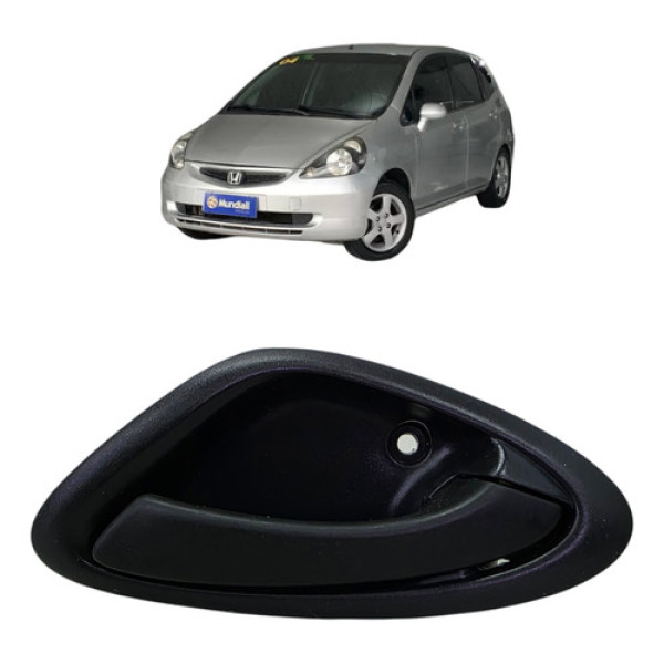 Maçaneta Interna Porta Direita Honda Fit 2003 A 2008 Preto Dianteira/traseira