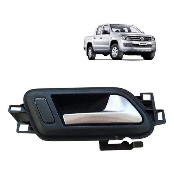 Maçaneta Interna Direita Amarok 2010 A 2020 Original Prateado Dianteira