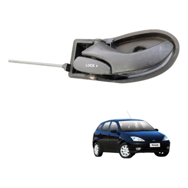 Maçaneta Interna Dianteira Esquerda Ford Focus 2001 A 2009  Preto Dianteira
