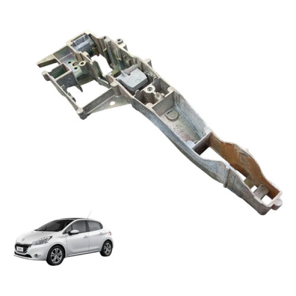 Suporte Maçaneta Externa Tras Esq Peugeot 208 2013 A 2019 Prateado