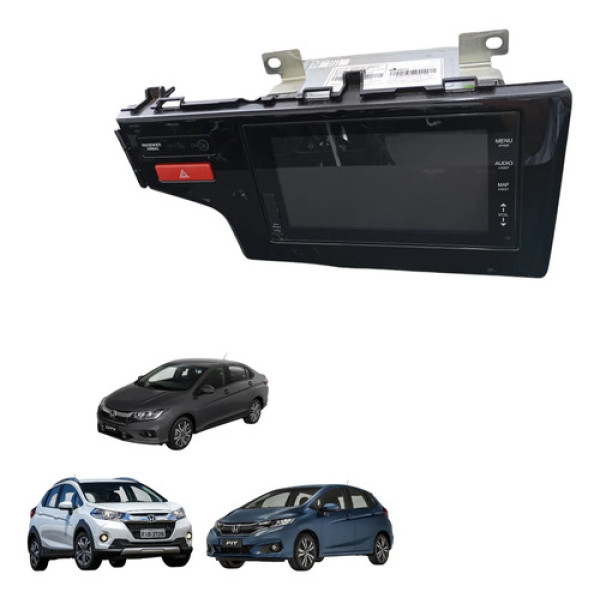 Central Multimidia Honda City Fit 2015 A 2021 Original Preto