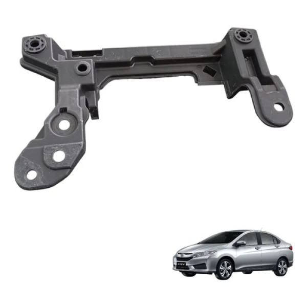 Suporte Grade Dianteira Esquerda Honda City 2015 A 2021 Preto Brilhante