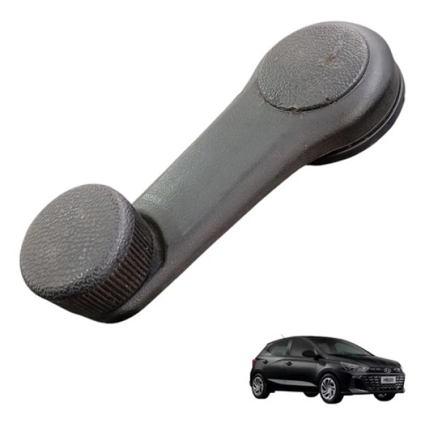 Manivela Vidro Traseira Hyundai Hb20 2019 A 2024 Original Preto