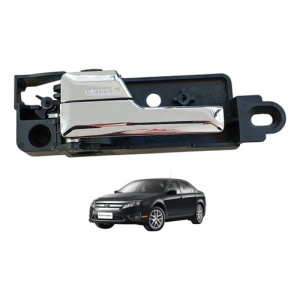 Maçaneta Interna Traseira Esquerda Ford Fusion 2006 A 2012 Cromado Traseira