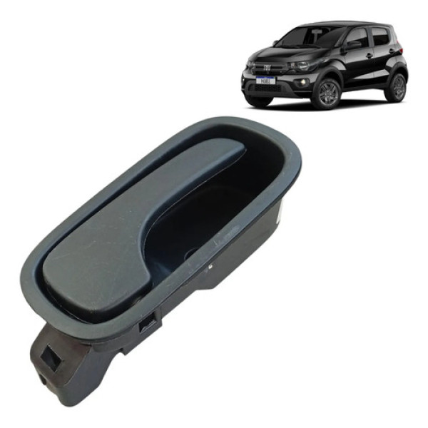 Maçaneta Interna Porta Direita Fiat Mobi Novo Uno 100180497 Preto Dianteira/traseira