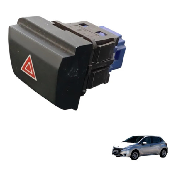 Botão Pisca Alerta Peugeot 208 2013 A 2020 Original Preto