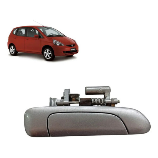 Maçaneta Externa Traseira Direita Honda Fit 2003 A 2008 Prateado Dianteira