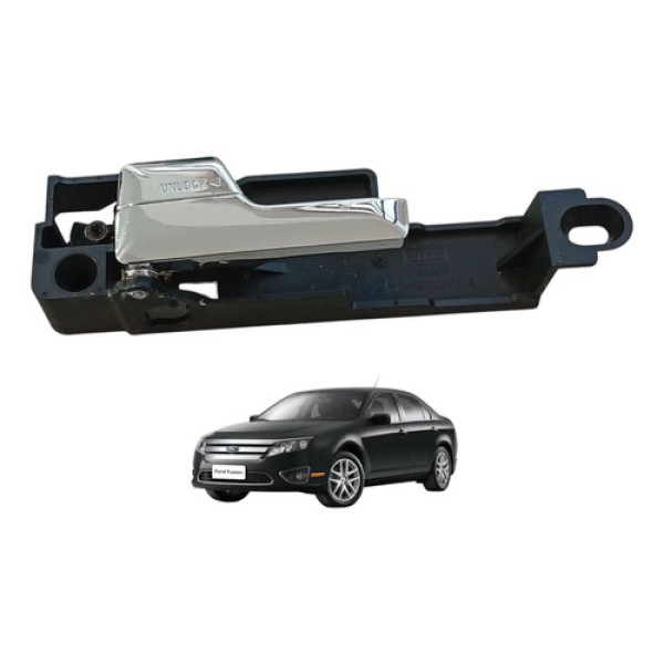 Maçaneta Interna Dianteira Esquerda Ford Fusion 2006 A 2012 Cromado Dianteira