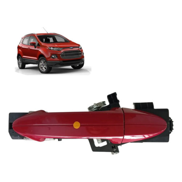 Maçaneta Externa Traseira Esquerda Ford Ecosport 2013/2021 Vermelho Dianteira