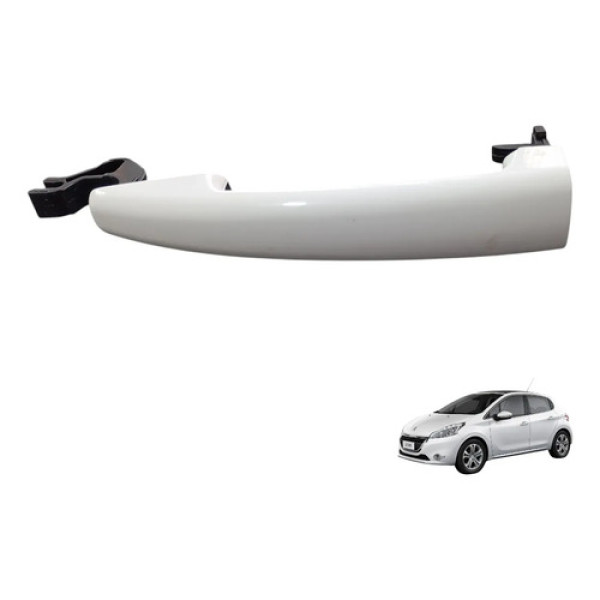 Maçaneta Externa Traseira Esquerda Peugeot 208 2013 A 2019 Branco Traseira