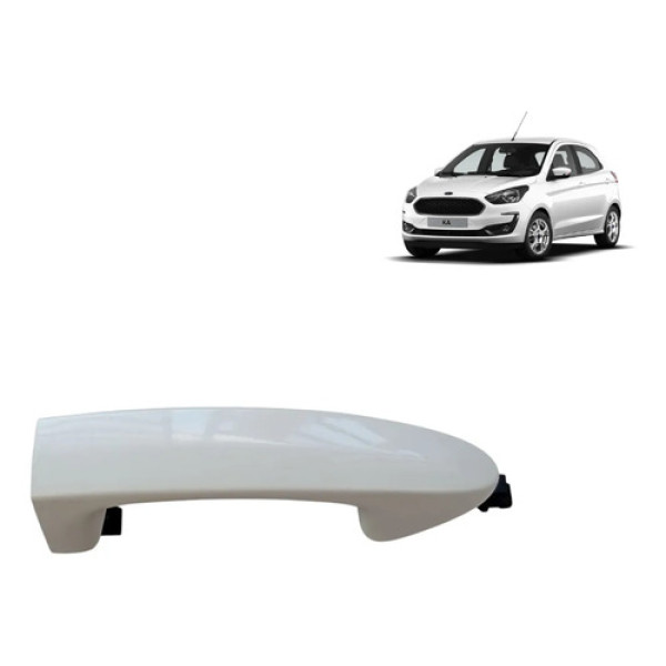 Puxador Maçaneta Externa Ford Ka 2015 2016 2017 2018 2021 Br Branco Traseira