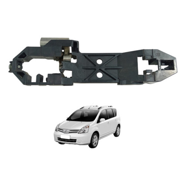 Suporte Maçaneta Externa Diant Direita Nissan Livina 09 A 14 Preto Dianteira