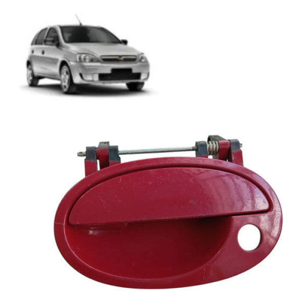 Maçaneta Externa Dianteira Esquerdo Gm Corsa 2003 A 2012 Vermelho Dianteira