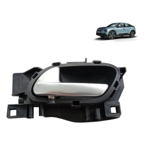 Maçaneta Interna Esquerda Citroën C3 C4 2013 A 2019 Original Prateado Dianteira