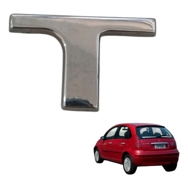 Letra T Cromada Emblema Traseiro Citroen C3 2003 A 2012 Orig Prata Cromado