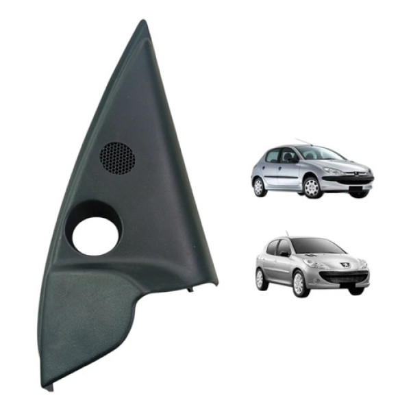 Moldura Interna Retrovisor Direito Peugeot 206 207 1999/2014 Preto