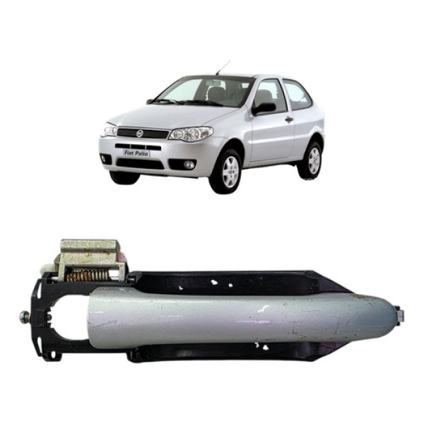 Maçaneta Externa Dianteira Direita Fiat Palio 2004 A 2019 Prateado Dianteira