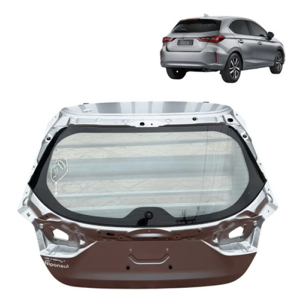 Tampa Traseira Honda City Hatch 2022 2023 2024 2025 Prateado Prateado