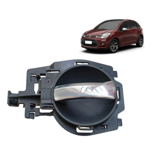 Maçaneta Interna Esquerda Citroen C3 2005 A 2011 9680637477 Preto Dianteira/traseira