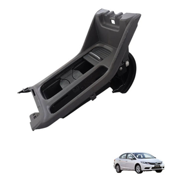 Console Porta Copos Objetos Honda Civic 2012 A 2016 Preto