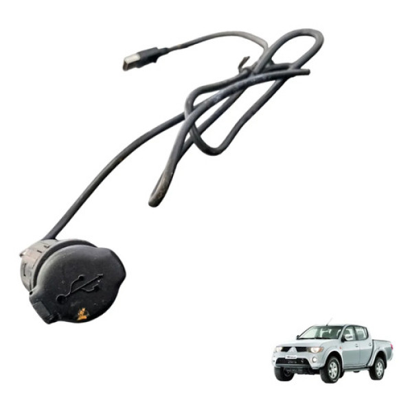 Entrada Conector Usb Console Mitsubishi L200 Triton 08 A 16 Preto