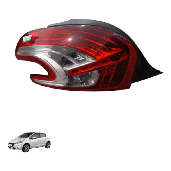 Lanterna Traseira Esquerda Peugeot 208 2013 A 2019 Original Esquerdo/motorista Vermelho