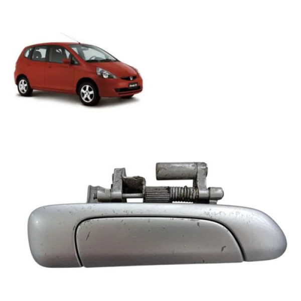 Maçaneta Externa Traseira Direita Honda Fit 2003  2008 Cinza Prateado Dianteira