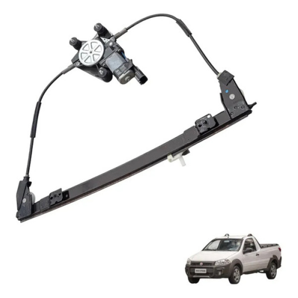 Máquina Vidro Dianteira Esquerda Fiat Strada 2010 A 2020