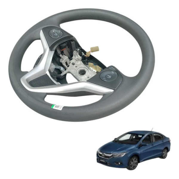 Volante Direção Com Comando Honda City 2018 40097602 Orig Preto/prata