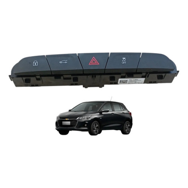 Botão Pisca Alerta Tração Trava Porta Malas Gm Onix 2020/25 Preto