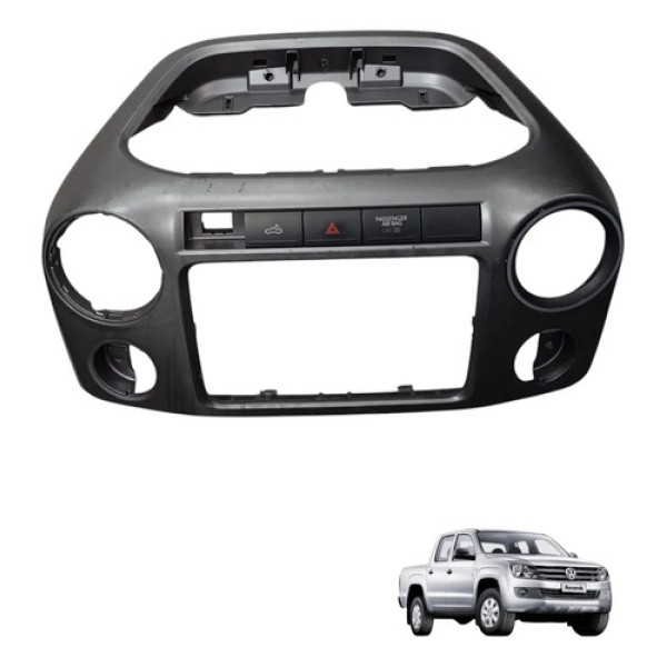 Moldura Painel Central Volkswagen Amarok 2010 A 2016 Cinza-escuro