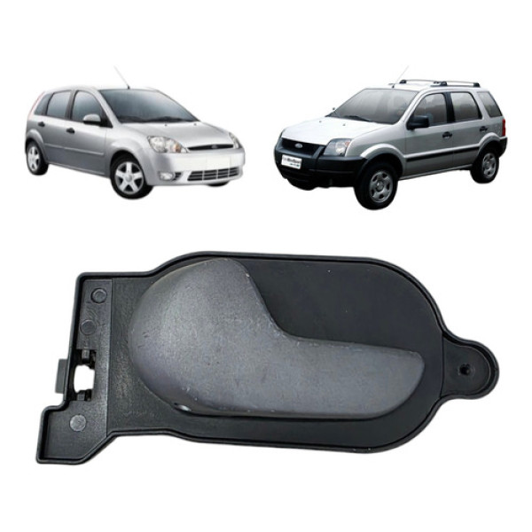 Maçaneta Interna Porta Esquerda Ford Fiesta 2003 2004 A 2014 Cinza Dianteira/traseira