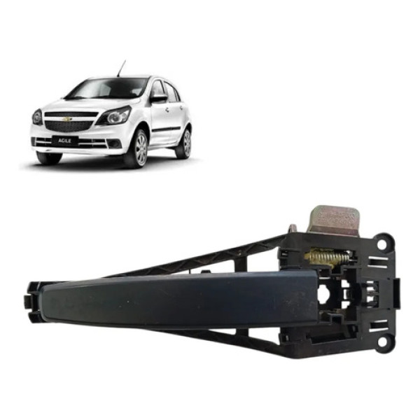 Maçaneta Externa Chevrolet Agile Tras Esquerda 2010 A 2014 Preto Dianteira