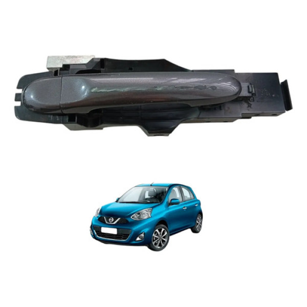Maçaneta Externa Traseira Direita Nissan March 2012 A 2020 Cinza-escuro Traseira