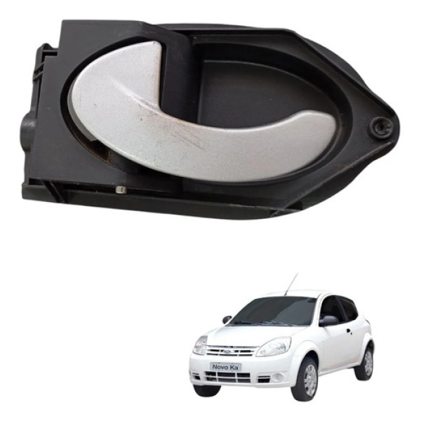 Maçaneta Interna Dianteira Esquerda Ford Ka 2008 A 2013  Prateado Dianteira
