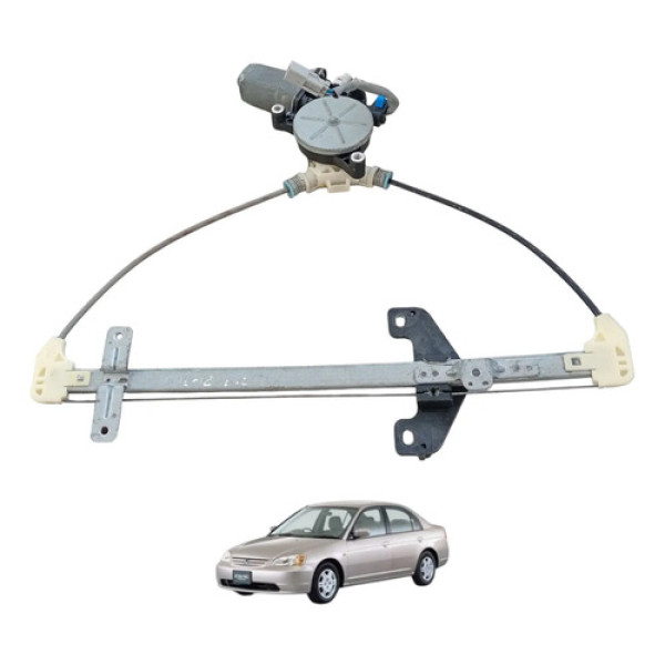 Máquina Vidro Elétrico Tras Esquerdo Honda Civic 2001/2006