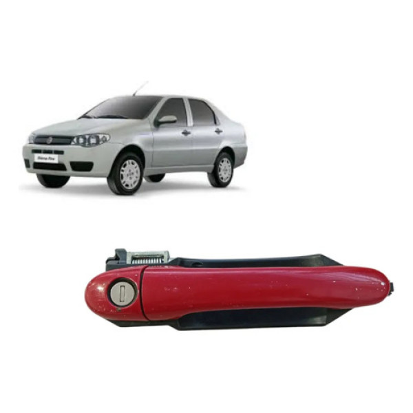 Maçaneta Externa Dianteira Direita Palio Siena 2004 2019 Vermelho