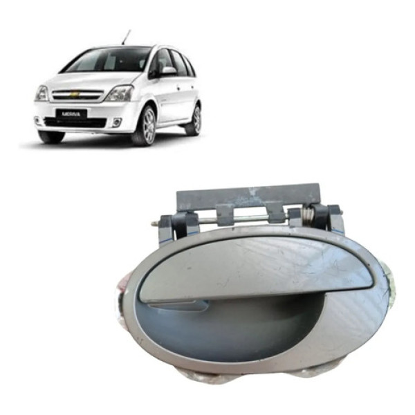 Maçaneta Externa Porta Traseira Esquerda Meriva 2003 A 2012 Prateado Dianteira
