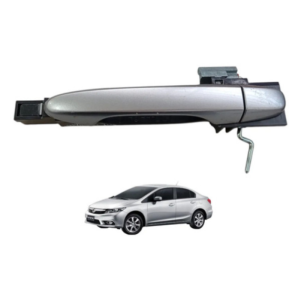 Maçaneta Externa Traseira Esquerda Honda Civic G9 2012 A 16 Prateado Traseira