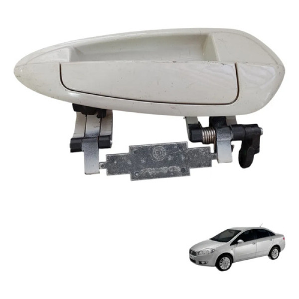 Maçaneta Externa Traseira Direita Fiat Linea 2008 A 2013 Branco Traseira