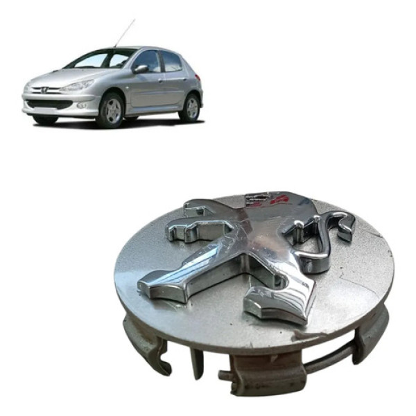 Calota Miolo Central Peugeot 206 2007 2008 A 2010 9688401977 Prateado