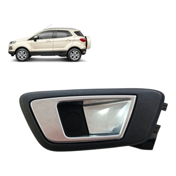 Maçaneta Interna Traseira Direita New Fiesta Ecosport 13/21 Prateado Dianteira