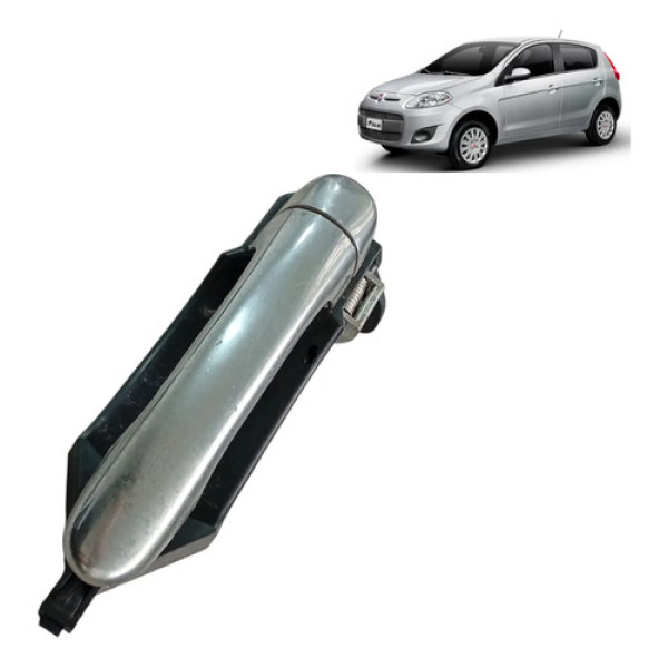 Maçaneta Externa Traseira Direita Fiat Palio  2007 Á 2015 Prateado Traseira